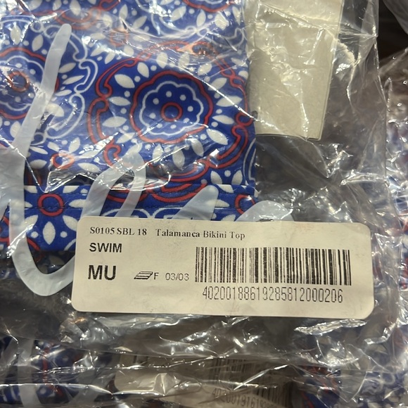 NWT Boden Bold Blue, Sun Tile Talamanca Bikini Top sz 4,6 . IG - Picture 5 of 5